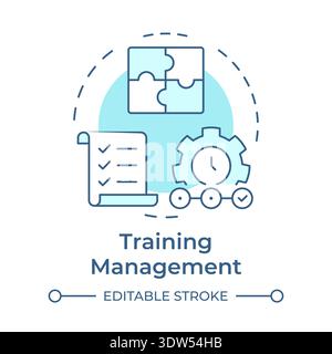 Training management soft blue concept icon Stock Vector