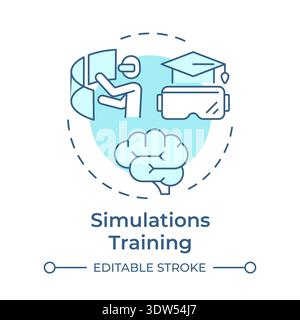 Simulations training soft blue concept icon Stock Vector