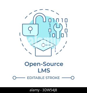 Open source lms soft blue concept icon Stock Vector