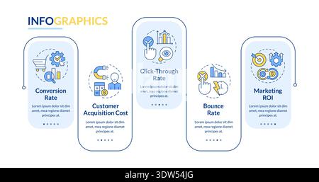 Marketing statistical metrics rectangle infographic vector Stock Vector