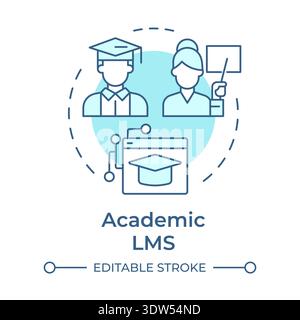 Academic lms soft blue concept icon Stock Vector
