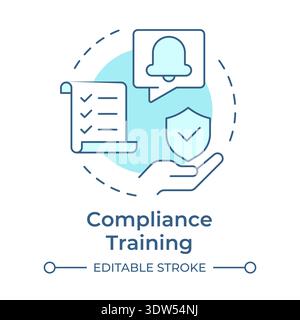 Compliance training soft blue concept icon Stock Vector