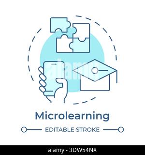 Microlearning soft blue concept icon Stock Vector