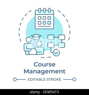 Course management soft blue concept icon Stock Vector