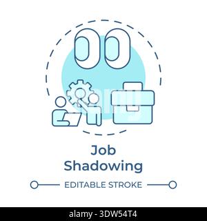 Job shadowing soft blue concept icon Stock Vector