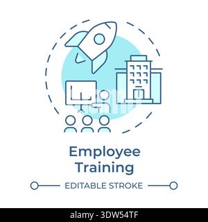 Employee training soft blue concept icon Stock Vector