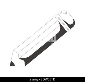 Playful funky pencil with eraser 2D line object Stock Vector