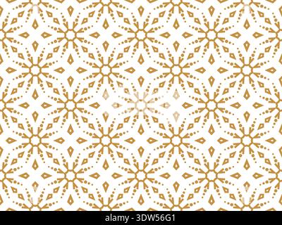 Abstract geometric pattern with lines, snowflakes. A seamless vector background. White and gold texture. Graphic modern pattern Stock Vector
