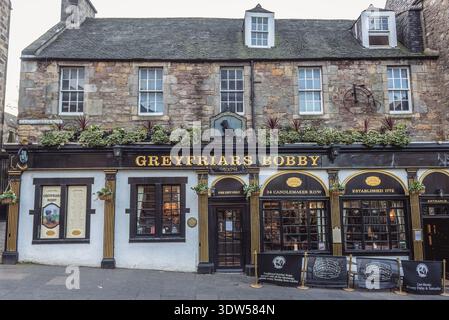 Edinburgh, Scotland - January 15, 2020: Famous Greyfriars Bobby pub in Edinburgh city Stock Photo