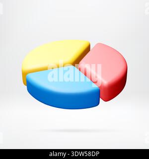 Colorful 3d pie chart illustration showing data Stock Vector