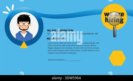 We Are Hiring Recruitment Banner With Job Candidate Icon And Resume Call To Action For Employers Stock Vector