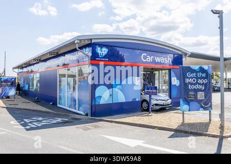 Modern automatic car wash exterior. London, UK, 28 July 2024 Stock Photo