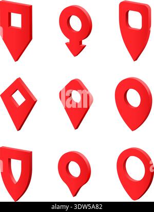 Map Pointer Location Icon Set Stock Vector
