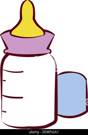 Child nutrition color doodle. Baby drink icon Stock Vector