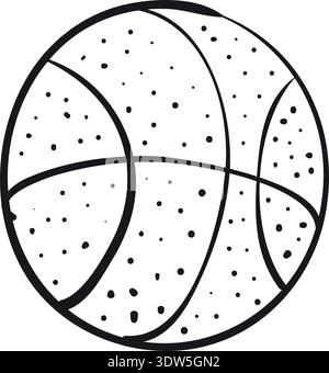 Basketball ball icon. Hand drawn sport equipment Stock Vector