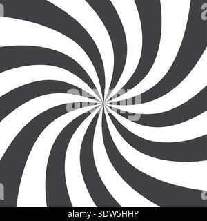 Twisted psychedelic swirl. Hypnotic effect radial spiral Stock Vector