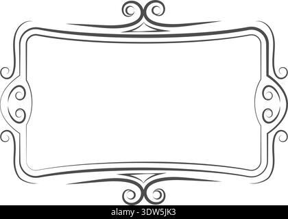 Elegant swirly line frame. Decorative vintage border Stock Vector