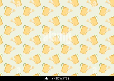 Watering Can Pattern Seamless Design Stock Vector