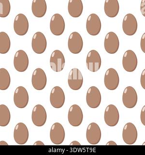 Brown Egg Pattern Seamless Design Stock Vector