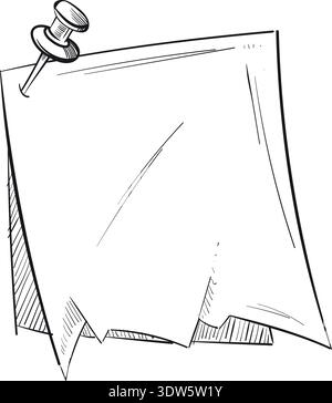 Paper note doodle. Empty scrapbook sketch frame Stock Vector