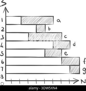Bar chart hand drawn icon. Graph sketch Stock Vector