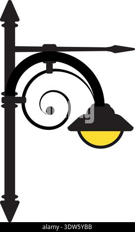 City light icon. Outdoor decorative metal lantern Stock Vector