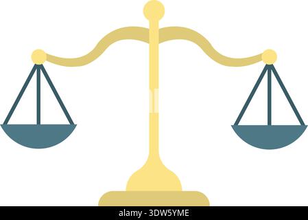 Vintage scales color icon. Justice libra symbol Stock Vector