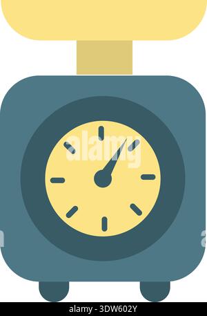 Food scales color icon. Household weight measure Stock Vector