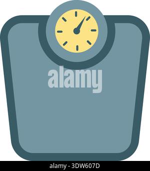 Floor scales. Fitness body weight color icon Stock Vector
