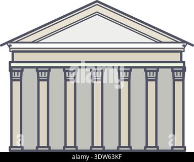 Classic city building line icon. Antique architecture Stock Vector