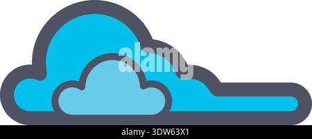 Weather color icon. Blue sky cloud symbol Stock Vector