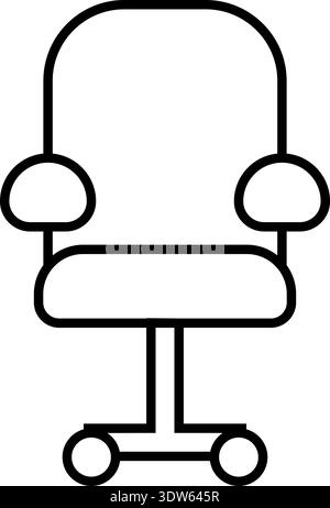 Computer chair line icon. Office job symbol Stock Vector