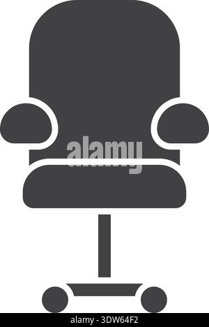 Office chair black icon. Work simple symbol Stock Vector