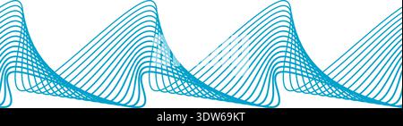 Sound wave. Electronic melody tone blue curve Stock Vector