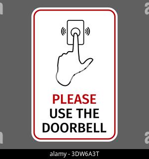 Please Use The Doorbell information sign vector Stock Vector