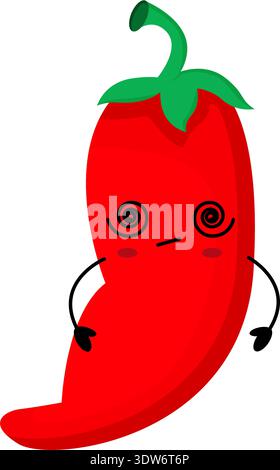 cute red chilli pepper character cartoon mascot vegetable healthy food ...