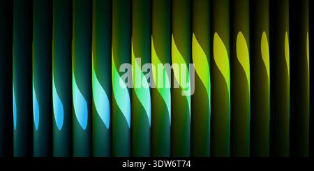 Abstract ribbed glass background in blue and green gradient  Stock Photo