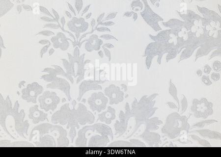 Seamless vintage silver floral wallpaper Stock Photo