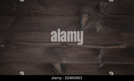 Aged dark brown wooden texture as background with copy space. Stained natural wooden board Stock Photo
