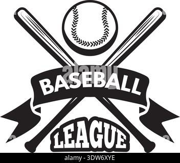 Baseball bats crossed bats. Professional player league Stock Vector