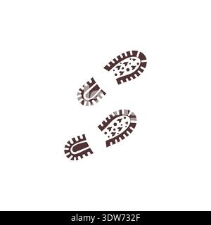 Two Muddy Shoe Prints For Adventure And Travel Business Branding Stock Vector