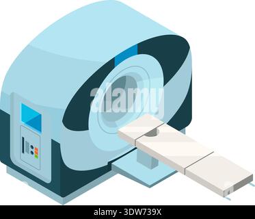 CAT MRI scanner isometric icon. Medical computed tomography Stock Vector