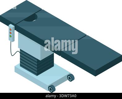 Operating surgical table isometric icon. Hospital procedure equipment Stock Vector