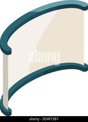 Pop up stand isometric color icon. Promotion wall Stock Vector