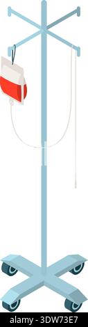 Blood recovery system. Iv bag. Medical drip equipment Stock Vector