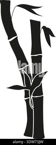 Bamboo black logo. Eco botany stem icon Stock Vector