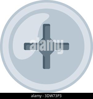 Cross head bolt cartoon icon. Steel screw Stock Vector