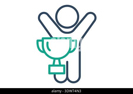Winner icon. Line icon style. Icon related to success. success elements vector illustration Stock Vector