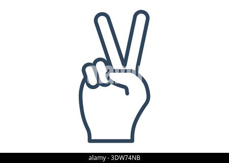 Victory icon. Line icon style. Icon related to success. success elements vector illustration Stock Vector