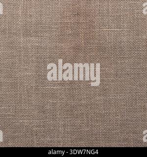 Natural Brown Burlap Jute Fabric Texture Background, Rustic Woven Sackcloth Textile Pattern, Rough Fiber Canvas Closeup Stock Photo